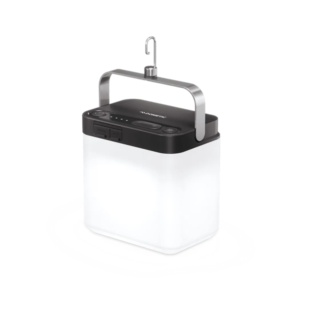 9600050758 – DOMETIC Camp Site Light, Hanging or Surface Mount Rechargeable Lithium Battery 5.12 Inch Width x 5.12 In...